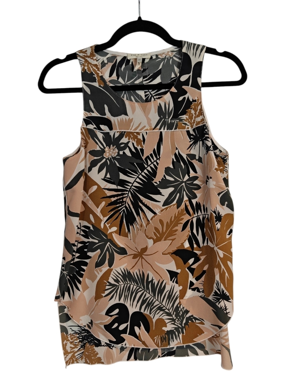 Rag & Bone 100% Silk Sleeveless Top Tropical Blouse - Size XS